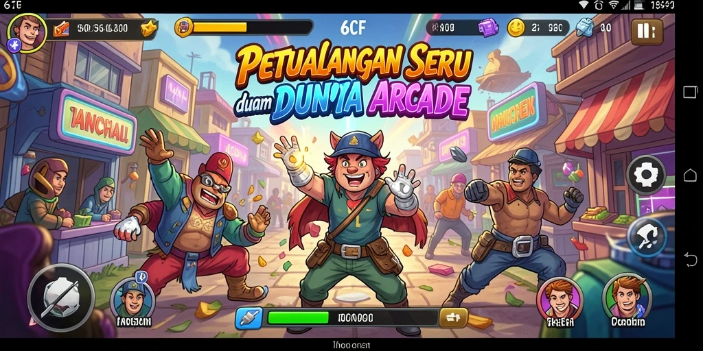 Tampilan gameplay seru di dunia arcade 6CF.