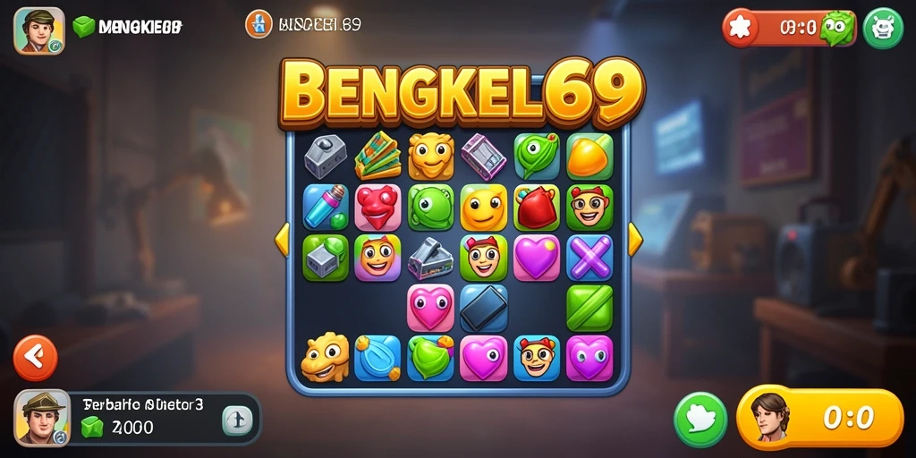 Screenshot gameplay menarik BENGKEL69 yang penuh warna.