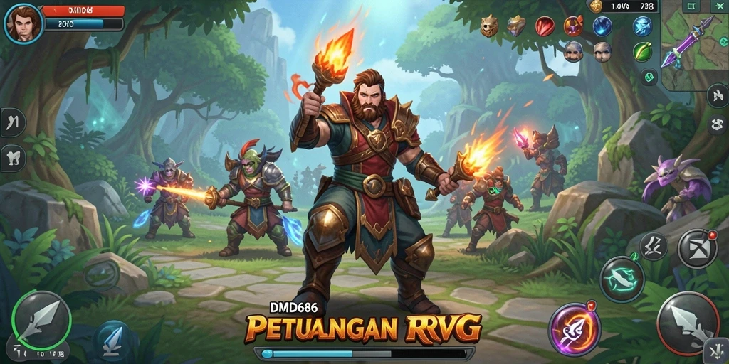 Tampilan gameplay seru dalam DMD686 yang penuh strategi RPG.