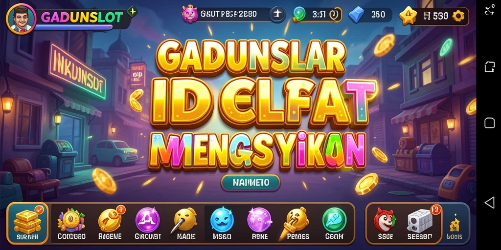 Tampilan gameplay GADUNSLOT yang menarik dengan banyak pilihan slot.
