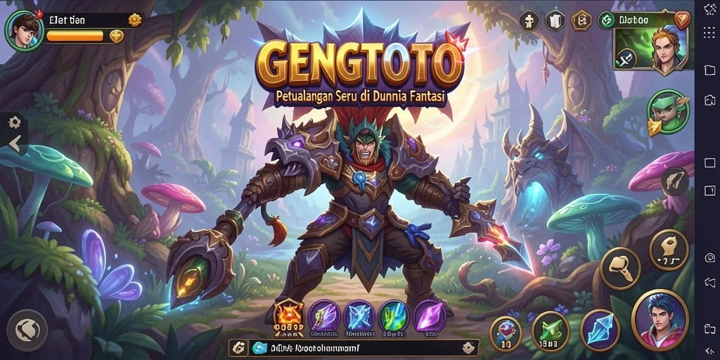 Tampilan aksi seru GENGTOTO saat menjelajahi dunia fantasi.