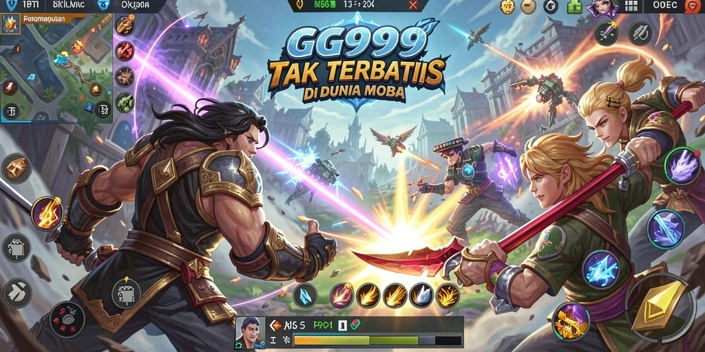 Tampilan aksi seru dalam GG999 saat pertarungan epik berlangsung.