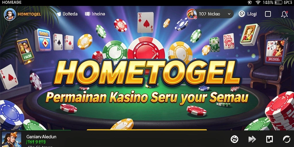 Screenshot utama HOMETOGEL menampilkan gameplay kasino yang mendebarkan.