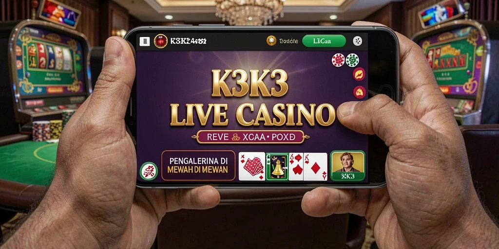 Gameplay K3K3 dengan dealer langsung yang interaktif di Live Casino.