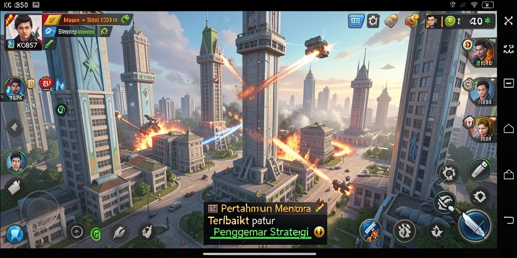 Tampilan screenshot utama KO857 menampilkan aksi seru Tower Defense.
