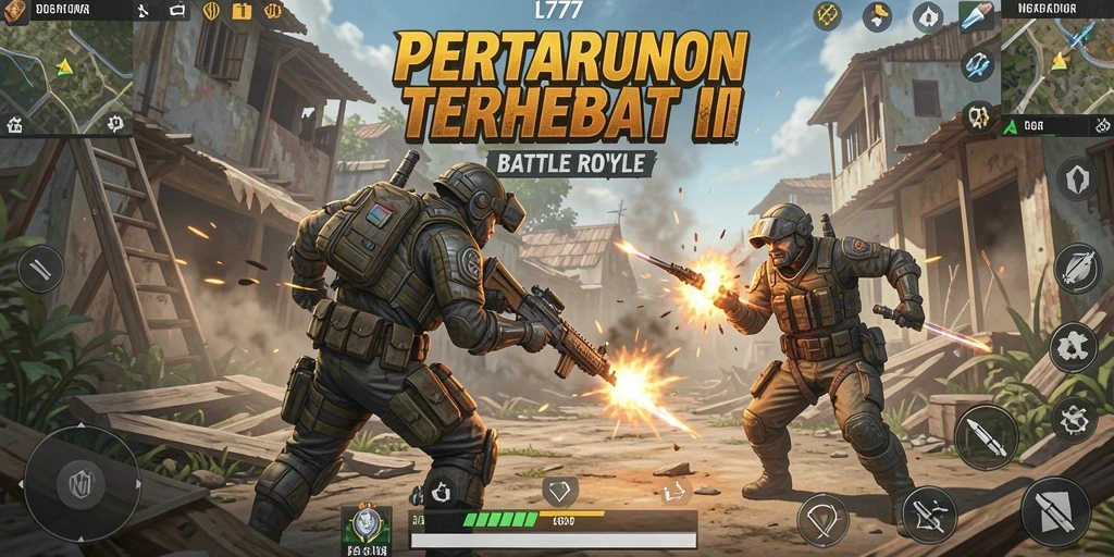 Tampilan aksi seru gameplay L777 dalam Battle Royale.