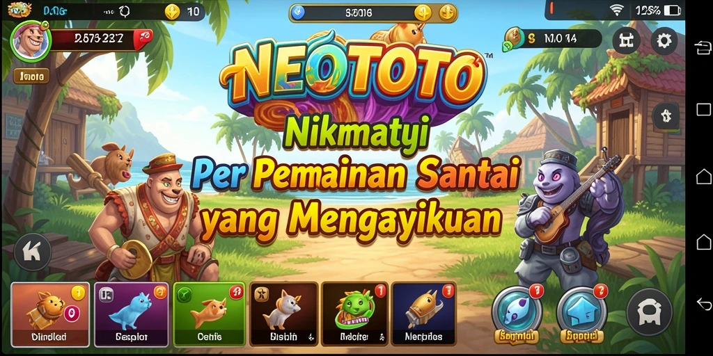 Tampilan gameplay NEOTOTO yang ceria dan menarik.