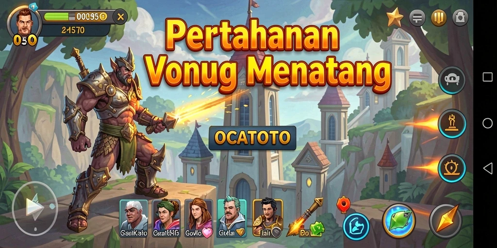 Tampilan menarik dari gameplay OCATOTO yang menguji strategi Tower Defense.