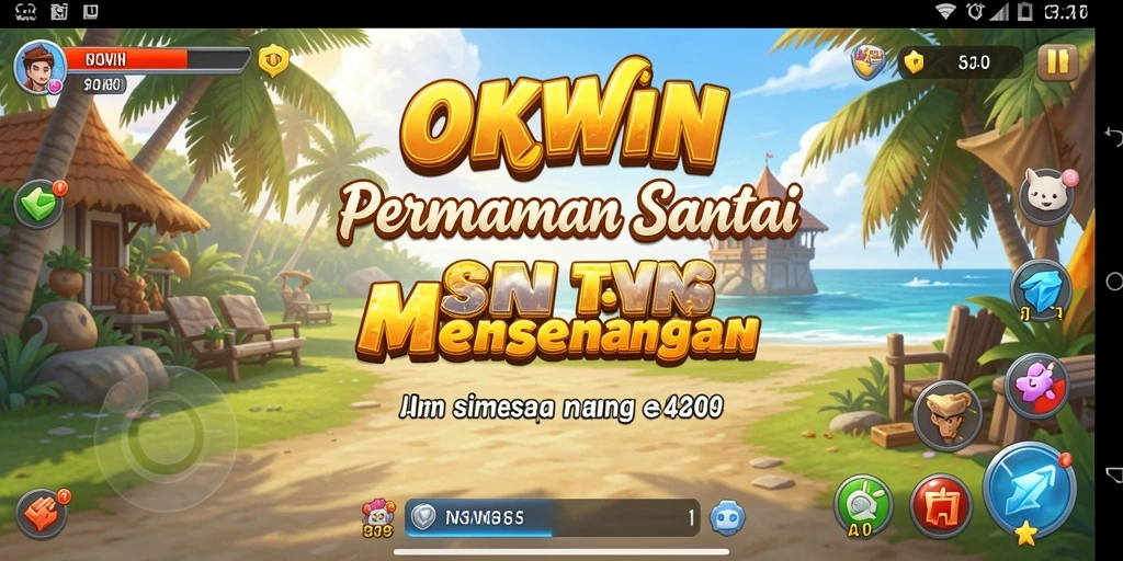 Tampilan gameplay OKWIN yang menarik dan berwarna-warni.