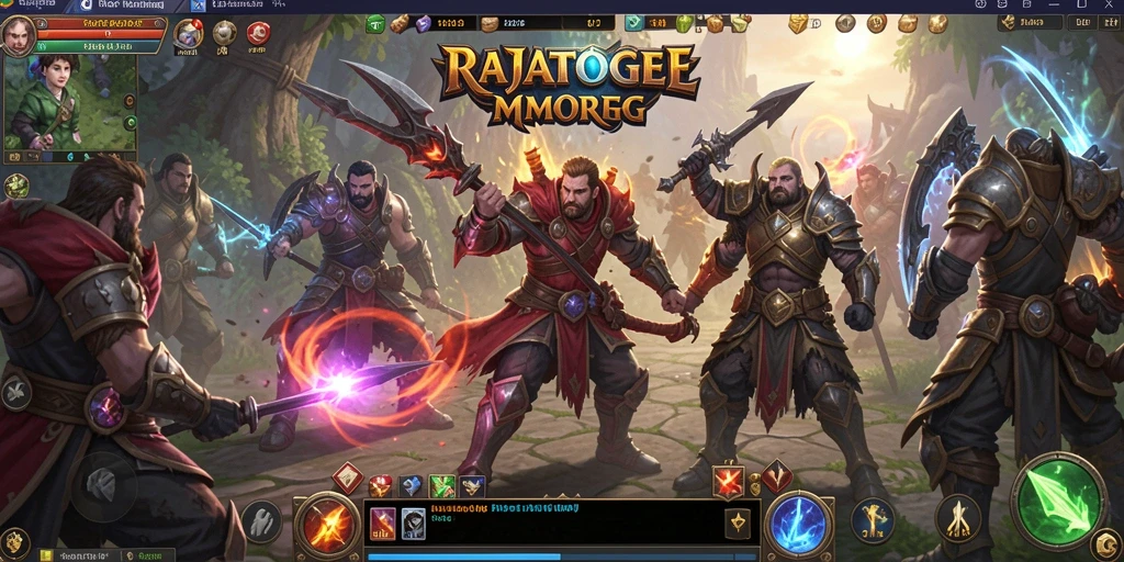 Tampilan gameplay RAJATOGEL dalam aksi pertarungan yang seru.