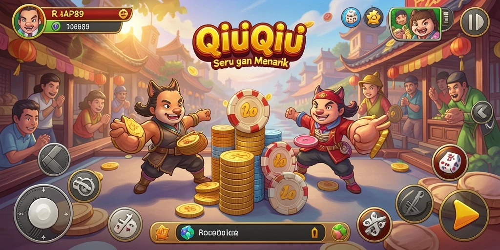 Tampilan gameplay QiuQiu yang seru dan kompetitif di RAP89.