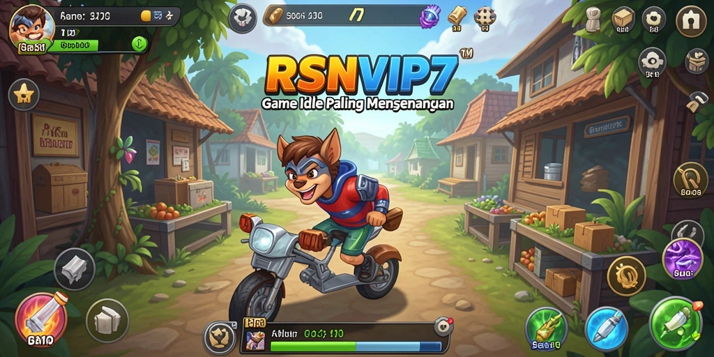 Screenshot yang menampilkan gameplay santai game Idle RSNVIP7.