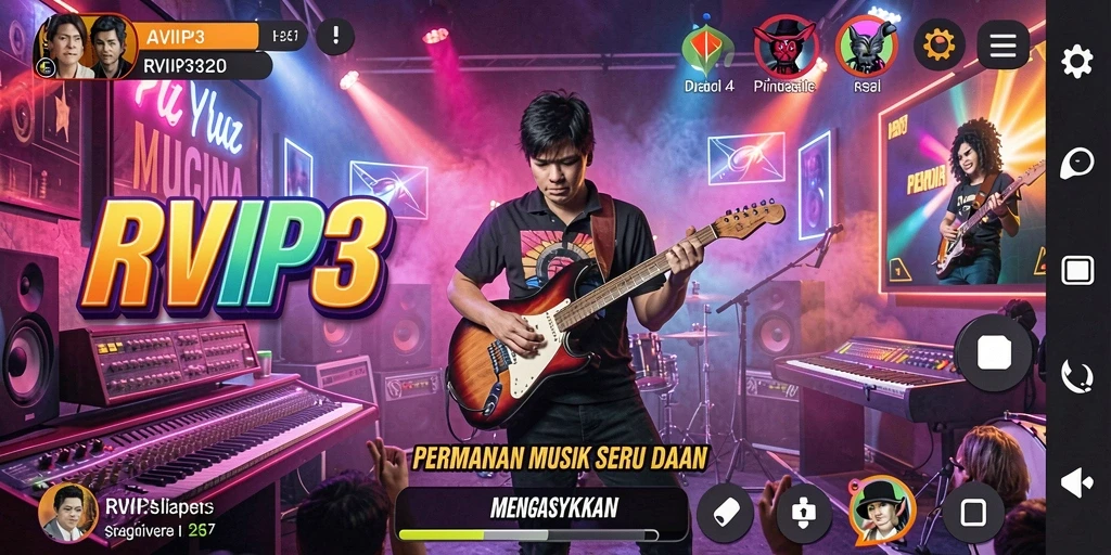Tampilan gameplay RVIP3 yang penuh warna dan interaktif.